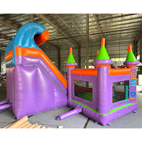 Château gonflable commercial, structure de saut gonflable, combo château gonflable avec double toboggan et souffleur
