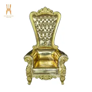 Canapé à dossier haut en or, chaises game of thrones du roi marié et de la mariée, de luxe, pour mariage, bon marché