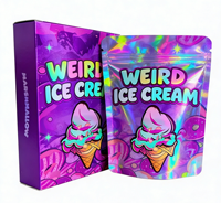 Nouvel ensemble d'emballages holographiques exotiques refermables à fermeture éclair, thermoscellables, anti-odeur, en Mylar, pour herbes sèches et fleurs, 3,5g 1oz, avec protection UV