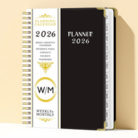 Carnet de notes/agenda/planificateur de manifestation A5 à spirale avec logo personnalisé 2026 pour la planification hebdomadaire et mensuelle des objectifs, cadeau en PP