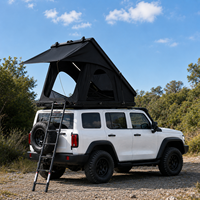 Tente de toit pour voiture tout-terrain pour le camping en plein air, toit triangulaire, toile imperméable, coque rigide quatre saisons, aluminium, accessoires 4x4