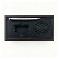 Vintage wekkerradio met snelle draadloze oplading, dubbele wekkers, snooze-functie, dimmer, retro klok voor de slaapkamer