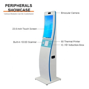 Kiosco de Autopago de 23.6 Pulgadas <span class=keywords><strong>con</strong></span> Lector de Códigos <span class=keywords><strong>QR</strong></span> y de Barras, Reconocimiento Facial, Impresora Térmica, Cámara Binocular, Sistema de Pedidos Automáticos - Product Image 2