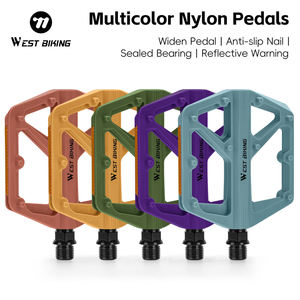 WEST BIKING Nylon haute résistance multicolore double roulement <span class=keywords><strong>DU</strong></span> pédale de vélo vtt anti-dérapant réfléchissant double roulements pédales de vélo - Product Image 2