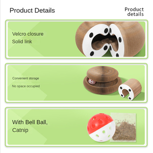 Shengfeng Carton ondulé pliable pour chat, jouet interactif avec boule, griffoir magique pour chat - Product Image 2