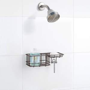 Estante de cesta montado en la pared clásico con gancho adhesivo extraíble No se necesita perforación Estante de carrito de ducha para organizador de baño - Product Image 2