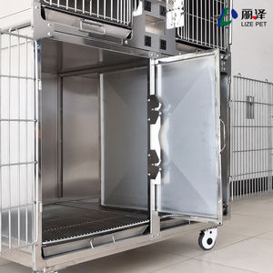 Attrezzatura veterinaria per animali domestici in acciaio inox e cartone di legno gabbie per cani di piccola dimensione ICUs per animali domestici in argento e metallo - Product Image 5