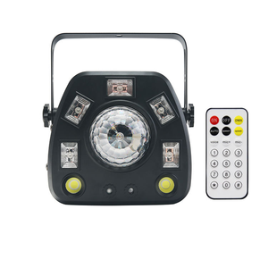 Bola Mágica Púrpura LED Giratoria, Luces de Discoteca, 4 en 1, Estroboscópica, Flash, Activación por Sonido, Láser, Iluminación DJ, ABS, IP44 - Product Image 1