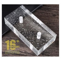 Briques de verre cristallin à bulles Blocs de verre transparent poli pour la construction 200*100*50mm Briques de verre solides décoratives Mur de séparation