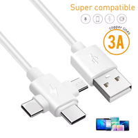Nouveau chargeur USB tendance 3 en 1 câbles de données multifonctions en gros trois câbles de charge câble Usbc pour chargeur de téléphone portable
