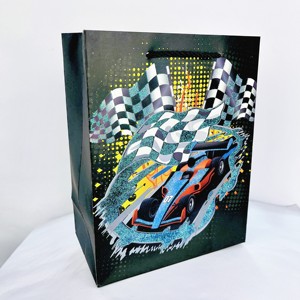 Sac à chaussures pour vêtements de père pour hommes Sac à chaussures en carton blanc ivoire recyclé écologique Sac cadeau imprimé brillant plastification numérique - Product Image 4