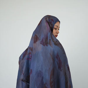 90*200Muslim Double Needle Brim Modal <b>Viscose</b> Modal Large Size Marble Print Modal <b>Hijab</b> Ethnic Headscarf Printed <b>Hijab</b> Shawl - Product Image 3