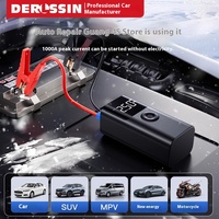 Alimentation de démarrage d'urgence tout-en-un 12V pour voiture et gonfleur de pneus avec lumière LED et batterie externe pour téléphone