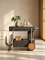 Table d'appoint en acier de style médiéval, armoire mobile, petite table à thé rétro, chariot de rangement design haut de gamme pour salon, luxe léger