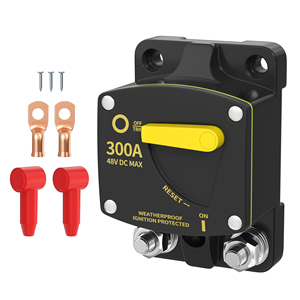 Disjoncteur de batterie de <span class=keywords><strong>voiture</strong></span> étanche 12V-48V CC M8 avec bouton de réinitialisation manuel 150A 200A 250A 300A - Product Image 1