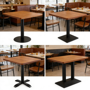 वाणिज्यिक ग्रेड भारी शुल्क आधुनिक स्टेनलेस स्टील ब्लैक आयरन रेस्तरां भोजन कॉफी दुकान फर्नीचर हार्डवेयर टेबल बेस - Product Image 5