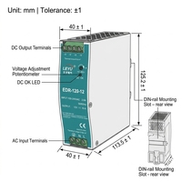 Alimentation électrique sur rail DIN mince de 40 mm, 120 W, 12 V 10 A, 24 V 5 A, 48 V 2,5 A, alimentation industrielle à découpage, convertisseur AC/DC