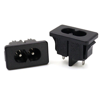 Soket Daya AC-027 Bentuk Angka 8 Kecil, Konektor C8 AC 2 Pin Betina untuk Peralatan Audio dan Video, Langsung dari Pabrik