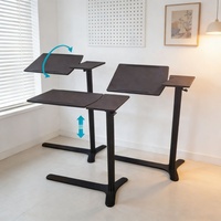Table d'appoint moderne en métal réglable en hauteur pour ordinateur portable, pliable, avec vérin à gaz, pour le bureau à domicile, l'hôpital, l'école, la salle à manger, le salon
