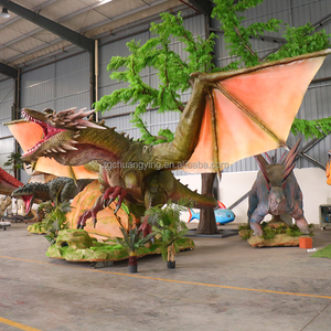 Sculpture géante de simulation dynamique mobile Dragon <span class=keywords><strong>vert</strong></span> d'Europe pour <span class=keywords><strong>parc</strong></span> à thème animatronique - Product Image 1