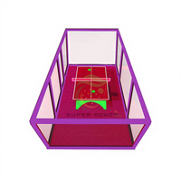 Terrain de padel panoramique - Acier inoxydable et verre trempé, utilisation intérieure étanche