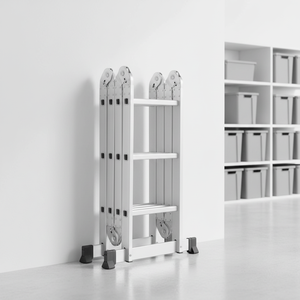 Échelle pliante multifonctionnelle en aluminium 4x4 <span class=keywords><strong>marches</strong></span> 5,76 m pour extérieur, 14-19 pieds, pour toit, escalier, capacité de charge de 150 kg - Product Image 1