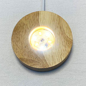 2025 Popular Round <strong>Colorful</strong> LED Light <strong>Stand</strong> 3d Laser Crystal Ball Led Luminous <strong>Stand</strong> Warm Light RGB Wood LED Base for <strong>Night</strong> Lamp - Product Image 4