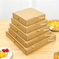 Boîte à pizza à emporter en gros, Chine, logo personnalisé imprimé, carton ondulé recyclable, boîte d'emballage pour pizza avec poignée, expédition sécurisée