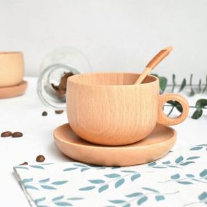 Tasse à café, saké, lait ou thé en bois naturel, faite à la main, réutilisable, de style arabe vintage, personnalisable, pour hôtels et maisons, vente en gros - Product Image 5
