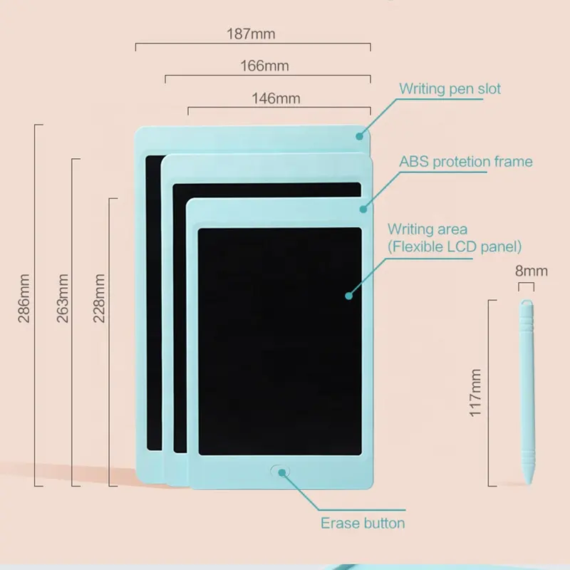 LCD Drawing Tablet Portable For Kids And Adult Custom Memo Pad 8.5 inch Stock available