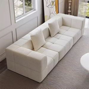 Sofá Modular Moderno en Forma de L de Tres Plazas para Sala de Estar, Muebles de Lujo con Tapicería de Tela y Esponja - Product Image 3