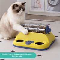 Jouet distributeur de nourriture rotatif carré en plastique pour chats et chiens, anti-ennui, mangeoire lente