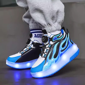 Chaussures à roulettes lumineuses pour enfants avec lumières LED pour garçons et filles, tige synthétique, semelle extérieure en plastique, semelle intermédiaire en EVA - Product Image 3