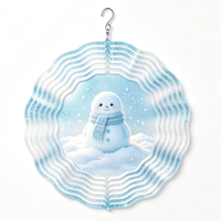Vente en gros usine : Éoliennes à sublimation personnalisées DIY, motif flocon de neige en fer, à transfert thermique, design rotatif 3D