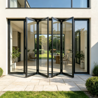 Fenêtre pliante en aluminium étanche HUACAI, directement de l'usine, avec verre à haute transmission pour l'éclairage des balcons d'appartements