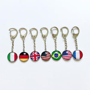 Porte-clés en métal léger en alliage avec logo personnalisé en gros, cadeau promotionnel, drapeau national - Product Image 4