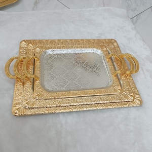 الأكثر مبيعاً فندق مطعم منزلي عربي 3 من الذهب الوردي طقم تقديم طعام فاخر - Product Image 2