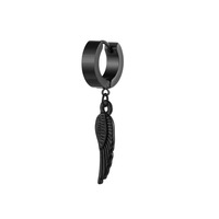 Différents Types de forme unisexe couleur noire boucle d'oreille en acier inoxydable pour femmes hommes boucle d'oreille Punk gothique