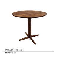 Neuer Chinesischer Stil Einfaches Design Walnuss Runder Holz-Esstisch Moderner 2-Personen-Tisch für Kleine Räume und Cafés