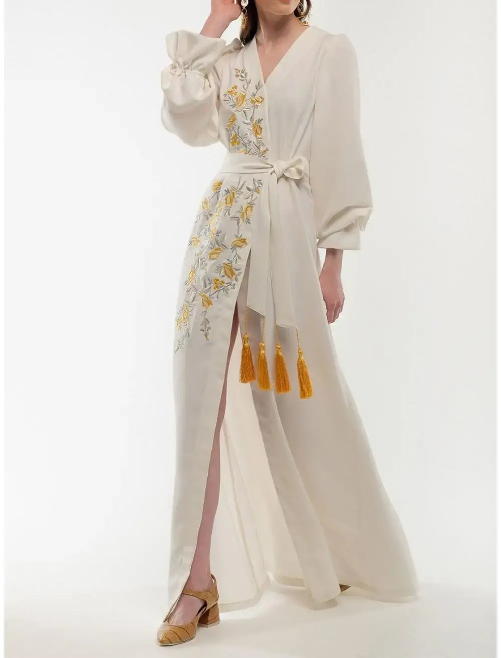 Personalizzare il nuovo Design elegante vestito lungo lungo ricamato da donna