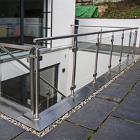 Modernes Edelstahl-Glasgeländer für Treppen, Glasgeländerpfosten