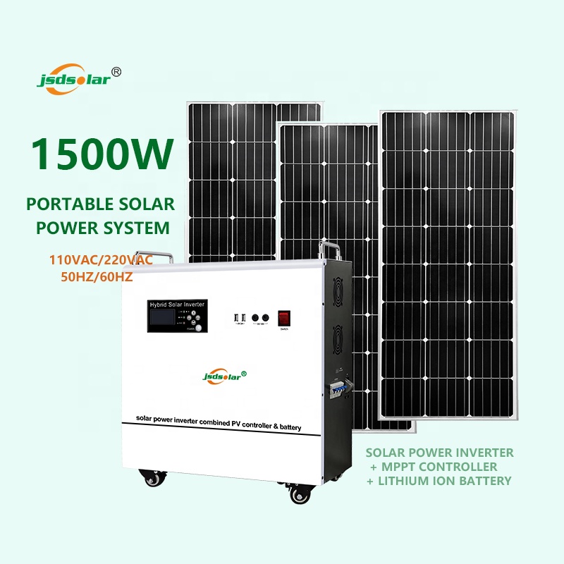 Sistema de energía solar portátil para el hogar, batería de litio de 1000 w, 1500 Kw, sin conexión a la red, venta al por mayor