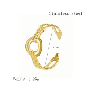 Personalized Vintage Gold Plated Fashion Fine Jewelry Stainless Steel <b>Adjustable</b> <b>Rings</b> for Women - Product Image 6