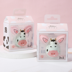 LMLTOP 3 pièces Éponges de maquillage en forme de vache pour fond de teint Marque privée Éponge de maquillage en forme de goutte d'eau Ensemble d'éponges de maquillage mignonnes Blender Beauté A80212 - Product Image 1