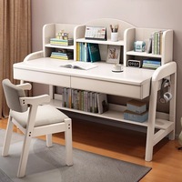 Ensemble Chaise et Bureau d'Étude Moderne pour Enfants, Hauteur Réglable, Étagère en Bois Massif, Mobilier Scolaire et Domestique pour École Primaire