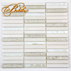 Serene Thassos, mosaico de grano de madera blanca, elegante vidrio nacarado, revestimiento de paredes de mármol, azulejo, para el hogar Decoración elegante, función de retroceso - Product Image 6