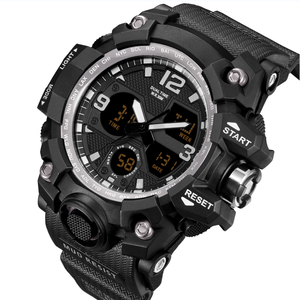 Shuaike Nhật Bản Phong Trào Thạch Anh Kỹ Thuật Số Thời Gian Kép Nam Đồng Hồ 5Bar Không Thấm Nước Cao Bồi Thể Thao Đồng Hồ Cho Nam Giới - Product Image 3