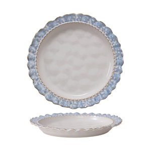 ชุดอาหารเซรามิกสไตล์ฝรั่งเศสย้อนยุค ลายลายนูนแบบพระราชวัง จานอาหารค่ำ จานซุป - Product Image 5