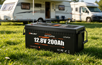 Batterie de stockage d'énergie Li-ion auto-chauffante Enlzh 12,8 V 200 Ah, idéale pour la maison, les camping-cars et les stations de communication