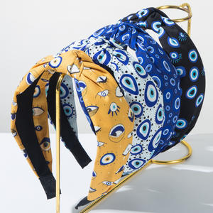 Serre-tête en tissu imprimé œil du diable simple, accessoires de cheveux personnalisés pour fête - Product Image 1